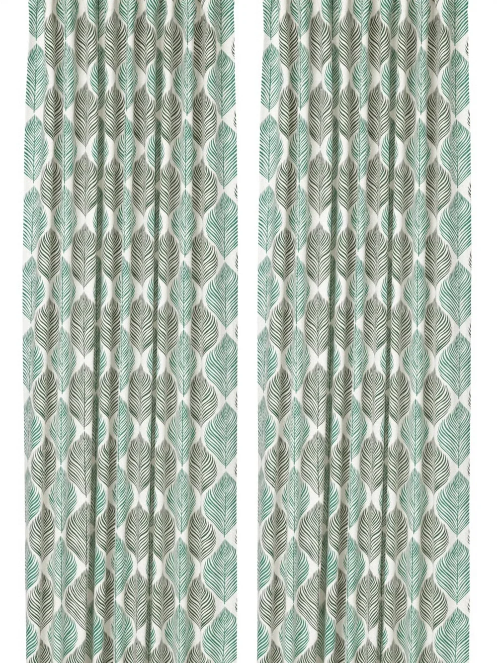 IKEA FJÄDERKLINT  Leaf Curtain Panels Set of two 57”x93”